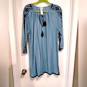 Tommy Bahama Chambray Dress With Embroidered Detail